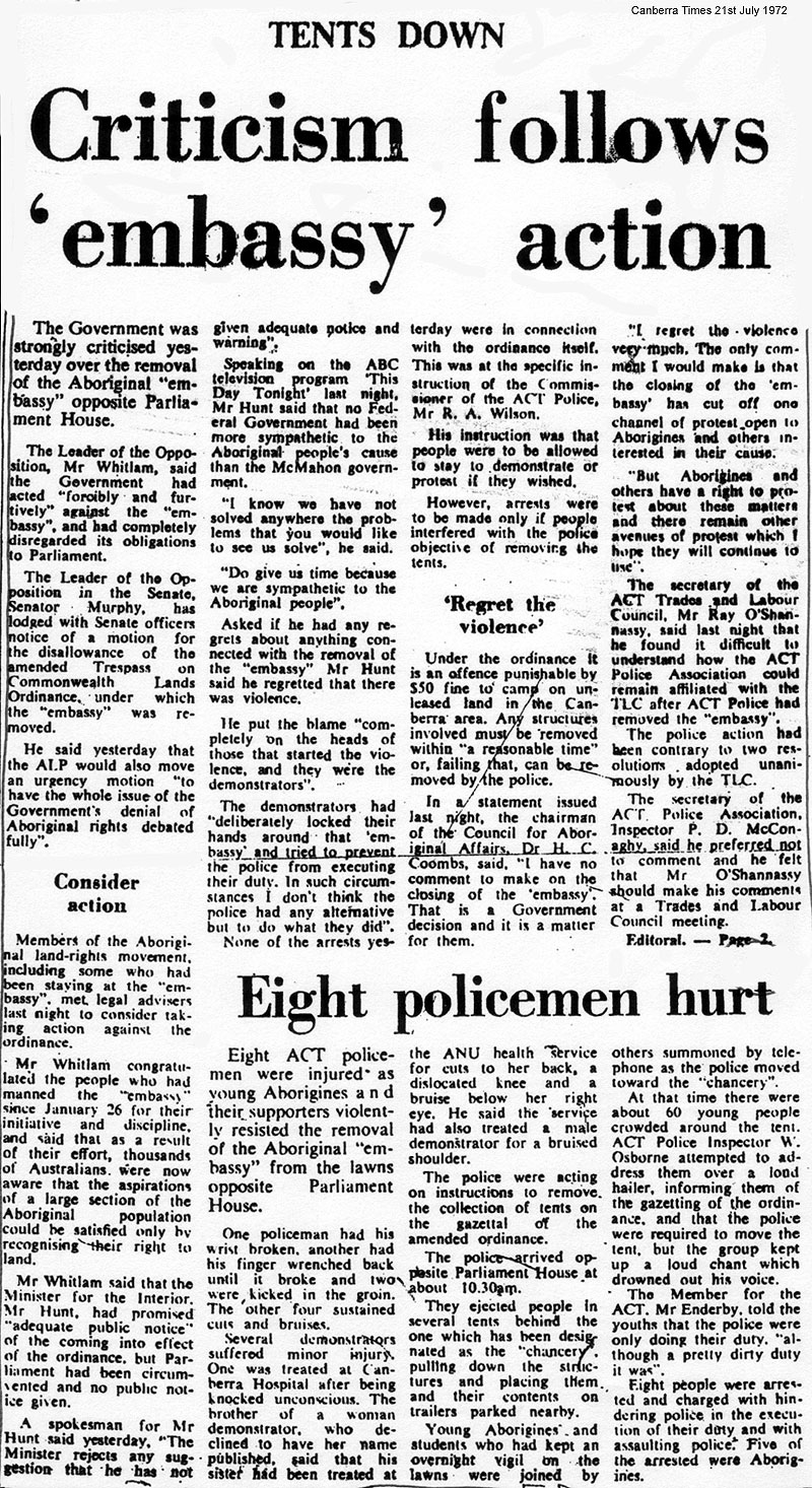 Cnaberra Times 21st july 1972