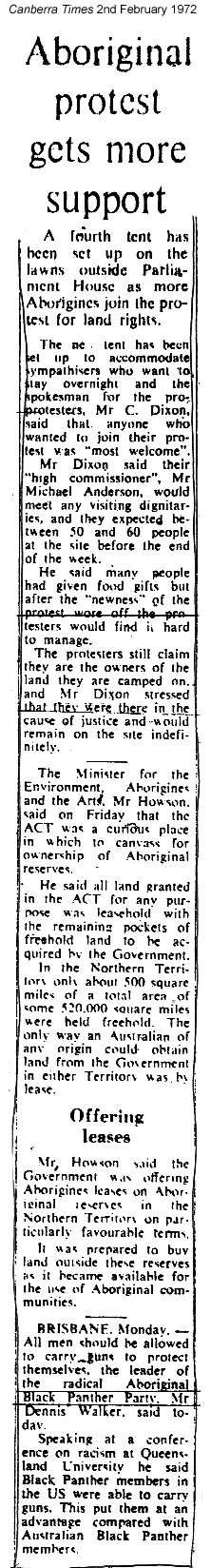 Canberra Times 2nd february 1972