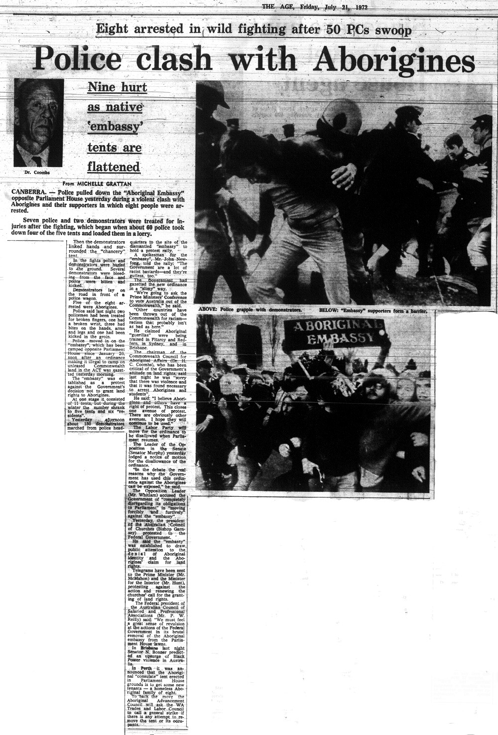 Melbourne Age 21st July 1972